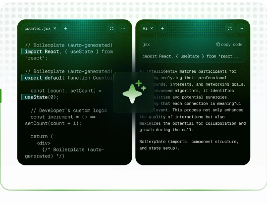 The matching engine analysing participant profiles to surface relevant people